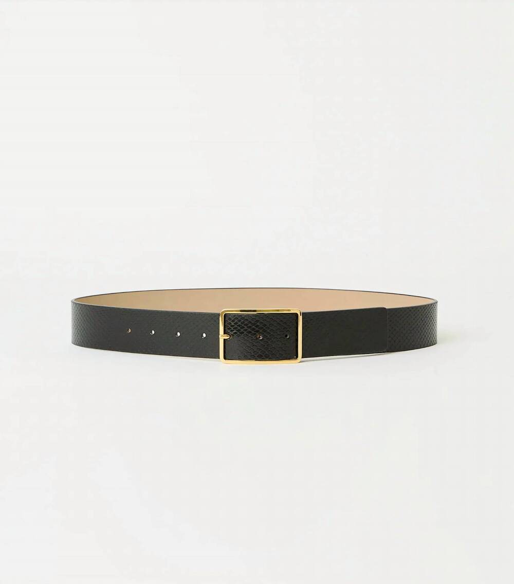 NEW B-LOW THE BELT women's milla leather belt in black gold